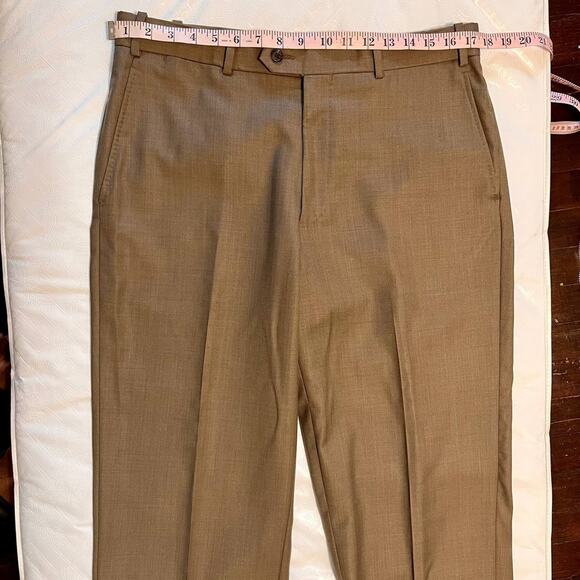 Paul Betenly Vantage Dress Pants Mens Size 34 Tan Super 120's Wool Classic - Picture 13 of 13